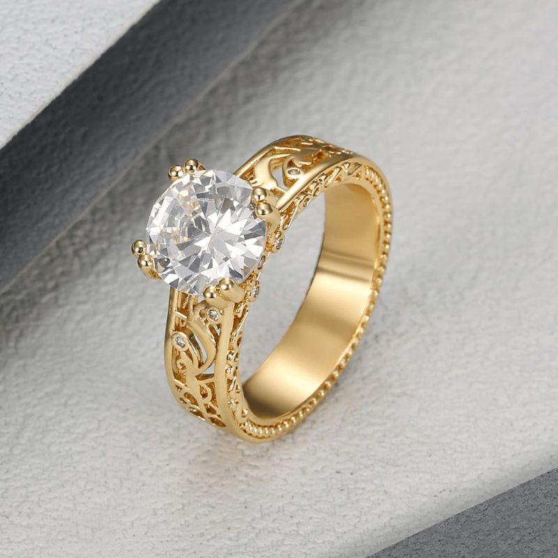 Anel Solitário Zircônia 10mm 4 garras