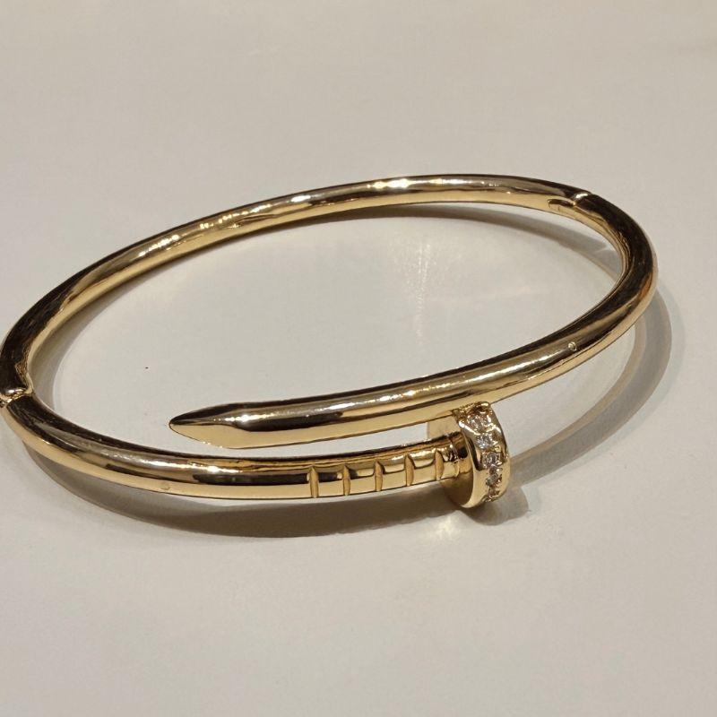 Bracelete de Prego Cravejado - Banhado a ouro