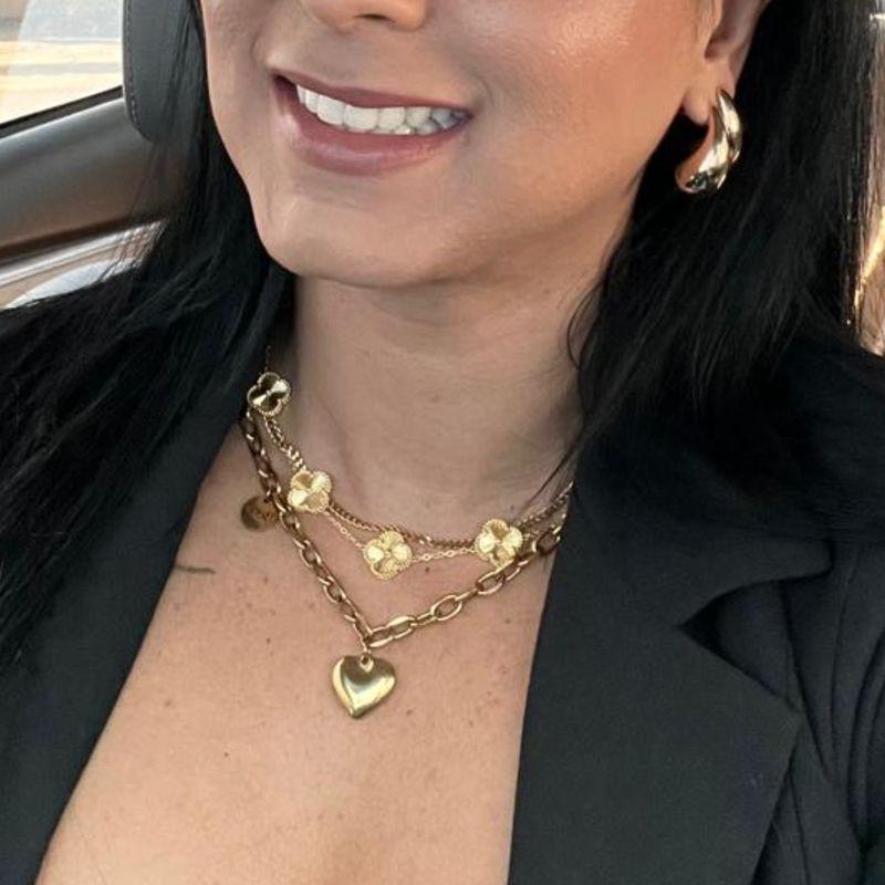 Colar trevo Inspiração - Aço com banho de Ouro