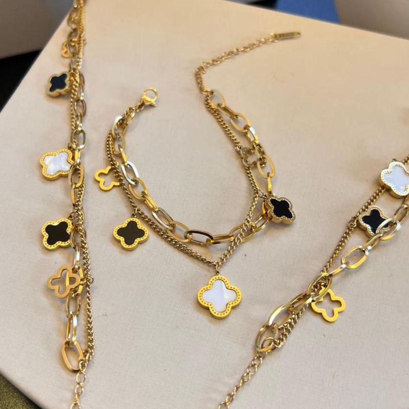 Pulseira Trevo Inspiração - Aço com Banho