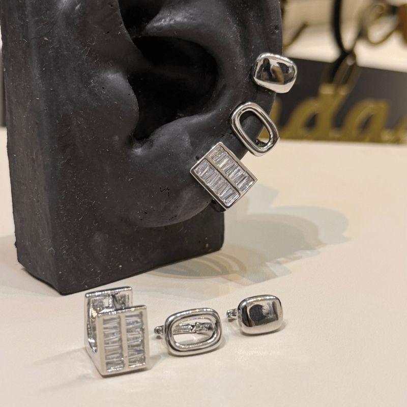 Brinco Trio de Argola Clik - Banho de Rodio