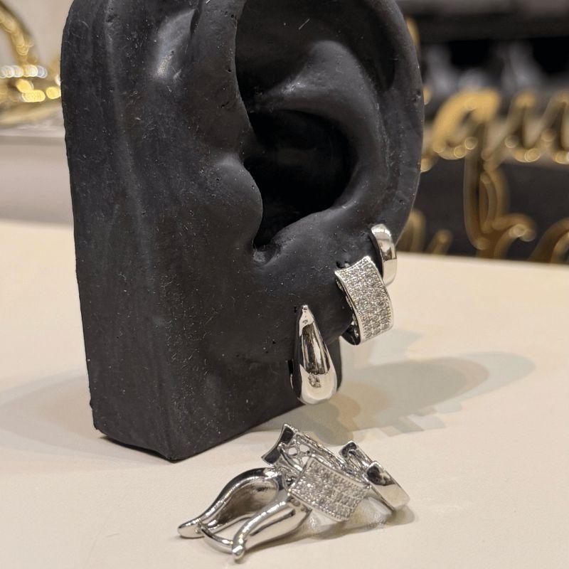 Trio brinco Clik - Banho de Ouro