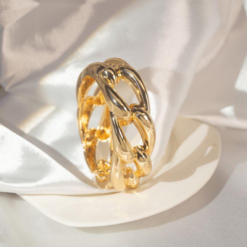 Bracelete Elos vazados - Banho de Ouro