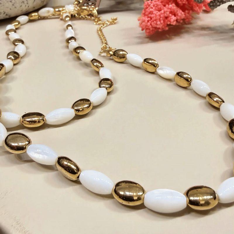 Choker Grão madre pérola - Banho de ouro
