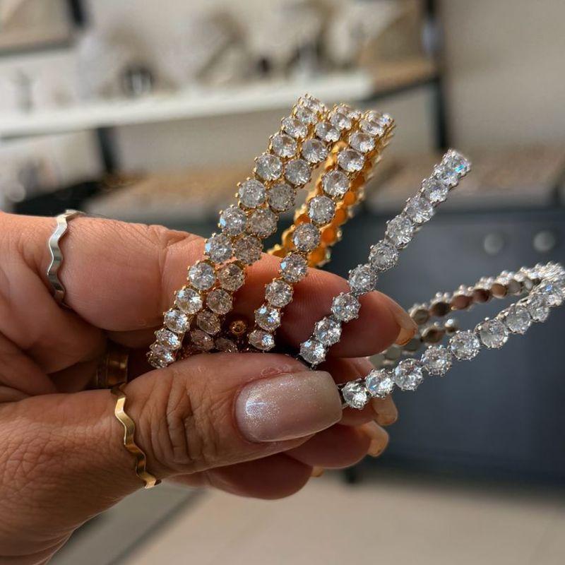 Bracelete Zirconias duas pontas