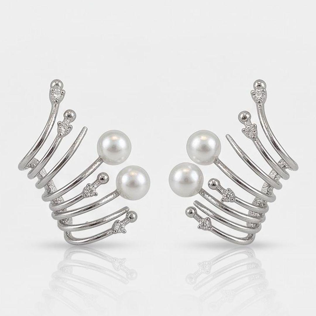 Brinco Ear Hook Perolas