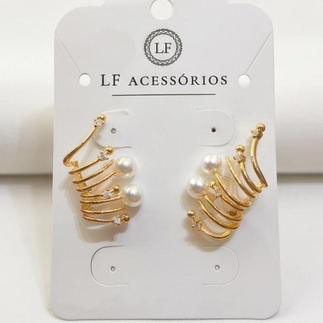 Brinco Ear Hook Perolas