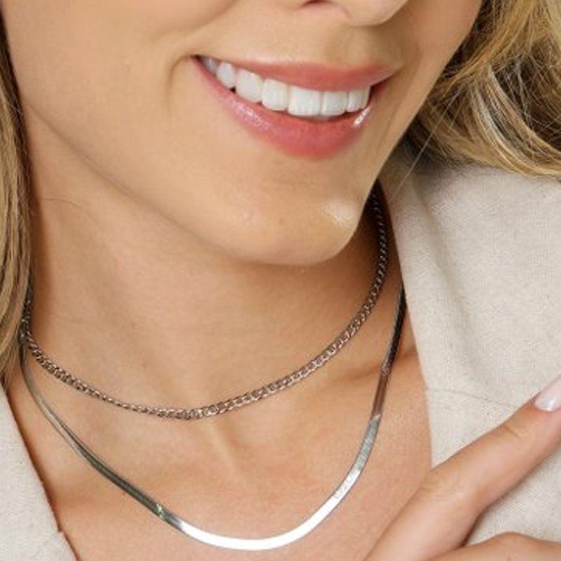 Choker fita laminada 40cm + 05cm extensor