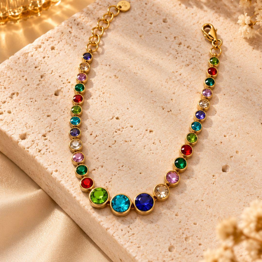 Pulseira Riviera Esferas - Aço com Banho